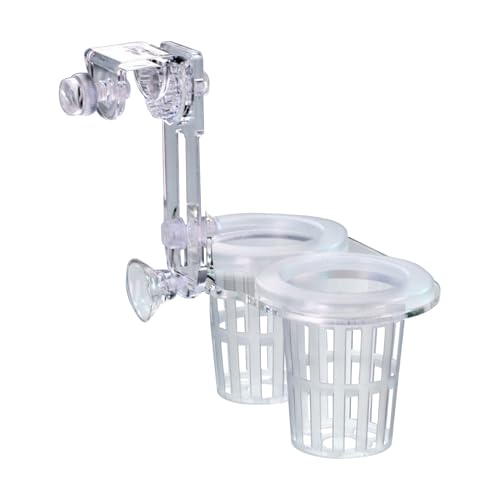 Nixiara Aquariumpflanztöpfe, Aquariumpflanzenkorb - Klarer Aquariumpflanztopf mit Loch | Hydroponische Doppelbecher, einstellbare Fischtankdekoration, Wasserzubehör für Gärtner von Nixiara