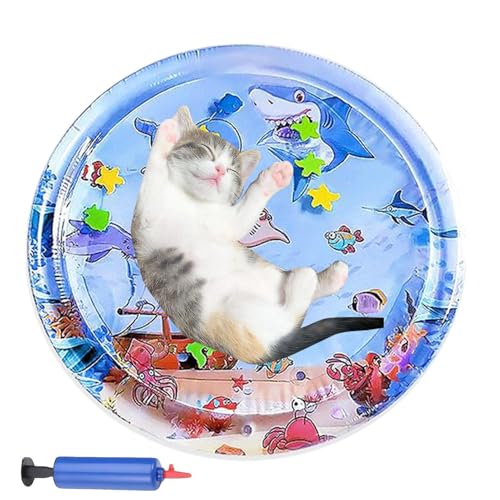 Nixiara Aufblasbares Haustierbett, Katzen-Matte - Bunte Katzenwassermatte mit Blähungen,Aufblasbare Haustierbedarf, sensorisches Spielbett Nixiara Aufblasbares Haustierbett, Katzen-Matte - Bunte Katzenwassermatte mit Blähungen,Aufblasbare Haustierbedarf, sensorisches Spielbett von Nixiara