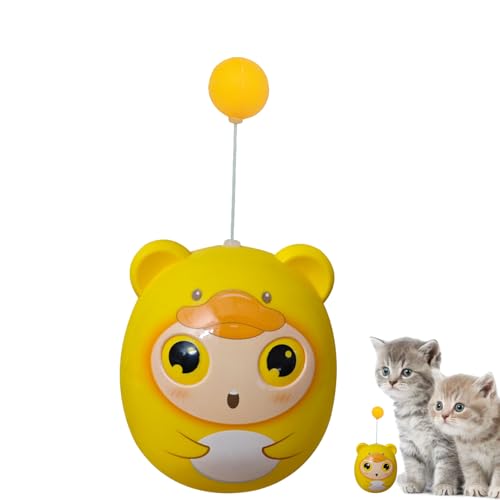 Nixiara Automatisches Haustier -Übungsspielzeug, Katzenspielzeug mit Federn,Interaktive lustige Katzenballfedern - Kreatives Haustier -Supplies Teaser Toy für Innen- und Außenübungen im Freien von Nixiara