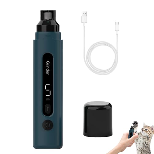 Nixiara Haustiernagelschleifer für Hunde, Hundenagelschleifer ruhig - Verstellbarer ruhiger sicherer elektrischer Nagel Trimmer mit LED -Licht | Cat Claw Care, tragbare Tierpflegematerial für von Nixiara