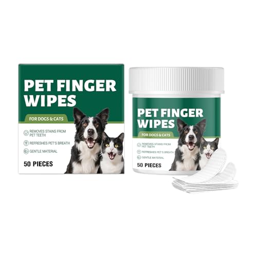 Nixiara Hundezähne Reinigungstücher - Fingerzahnbürste, Tierpflege | 50 Count Care Pads Für Welpenkätzchen Mundhygiene Pinsel Waschanlaucherfrischer In Der Innenreise Freien Freien Badezubehör Ve von Nixiara