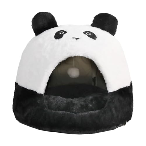 Nixiara Katzen Höhle Bett - Panda Design Haus - Katzenhaus Haustierbett - Für Hunde Welpen Kitten Winter Schlafplatz Wohnzimmer von Nixiara