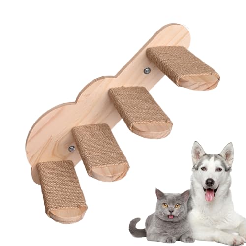 Nixiara Katzentreppe - Holztreppe für Katzen mit sicheren Stufen | Stilvolle Regale für Kätzchen und Kleiderbügel für Wohnzimmer Balkon von Nixiara