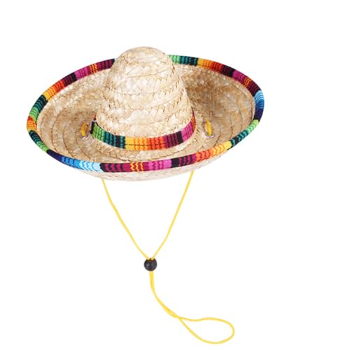 Straw Pet Sombrero - Umfangreiche Verwendung Hundefiesta Hut, Katzenkostümzubehör | Bunt Einstellbare Kappe Für Welpenfotos, Party -Themen -Outfit Für Haustiere, Leichte, Lustige Kopfbedeckung Für Ver Straw Pet Sombrero - Umfangreiche Verwendung Hundefiesta Hut, Katzenkostümzubehör | Bunt Einstellbare Kappe Für Welpenfotos, Party -Themen -Outfit Für Haustiere, Leichte, Lustige Kopfbedeckung Für Ver von Nixiara