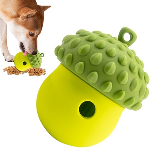 Nixieen Leckerli-Spender für Hunde, Futterspender für Hundespielzeug, Hundefutterspenderball, Eichelförmiger Snack-Spenderball, Langeweile-Buster-Welpen-Trainingsspielzeug für Zähne, Spielen von Nixieen