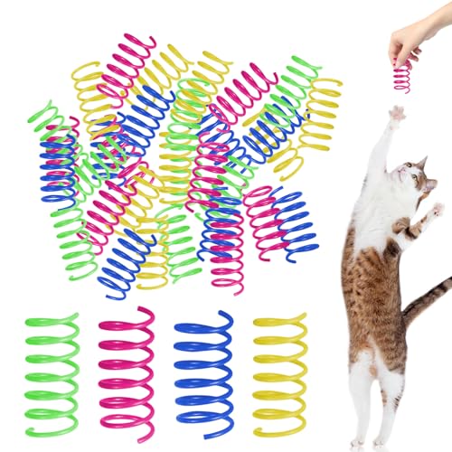 Katze Frühling Spielzeug - 150 Stück Kunststoff Spiralfedern, Interaktives Spirale Katzenspielzeug, Bunte Spirale Für Katze Haustiere Katze Frühling Spielzeug - 150 Stück Kunststoff Spiralfedern, Interaktives Spirale Katzenspielzeug, Bunte Spirale Für Katze Haustiere von Nizirioo