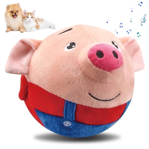 Nizirioo Aktives Bewegendes Haustier Plüschspielzeug, Hundespielzeug Futter Ball, Ungiftig Bissfest IQ Trainingsball für Hunde (Rotes Schwein) von Nizirioo