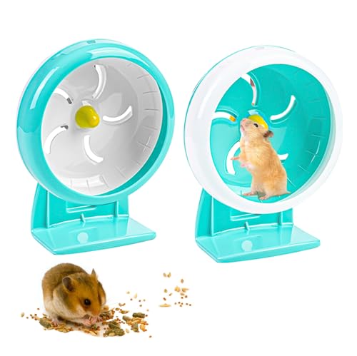 Nizirioo Hamsterrad ø18 cm, Hamster Laufrad mit Einstellbarer Stand, Ruhiges Hamster Rad, Laufrad Hamster, rutschfeste Laufscheibe für Totoro Mouse Eichhörnchen Chinchillas Kleintier Haustier (Blau) von Nizirioo