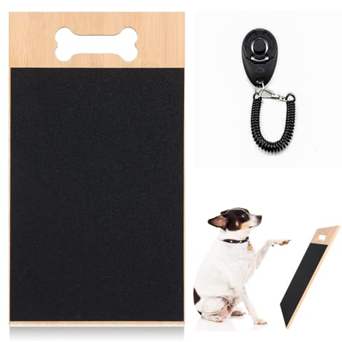 Nizirioo Hunde-Kratzpad für Nägel: Massivholz Dog Nail Scratch Board mit Clicker-Hundetrainer, Schleifpapier Dog Scratch Board für Haustiernagel Care Sanding(40 x 22,5 x 1,5 cm) von Nizirioo