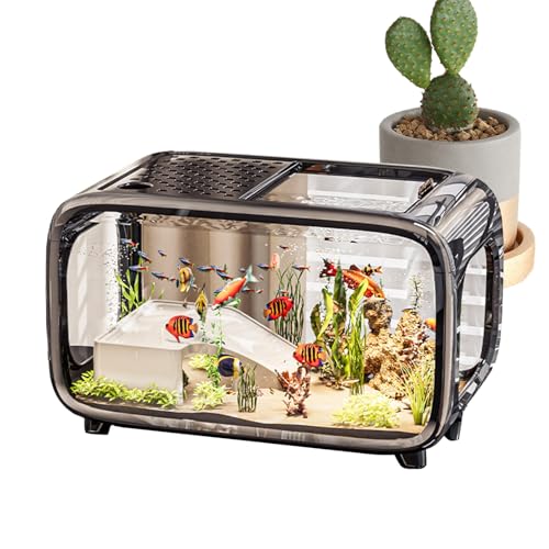 Njidher Desktop Fischbecken, Kleines Aquarium Für Kampffische, Klarer Lebensraum Behälter Für Aquatische Tiere Wie Schnecken Schildkröten Und Kampffische Mit Platz Für Njidher Desktop Fischbecken, Kleines Aquarium Für Kampffische, Klarer Lebensraum Behälter Für Aquatische Tiere Wie Schnecken Schildkröten Und Kampffische Mit Platz Für von Njidher