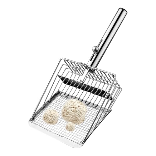 Njidher Für Katzentoilette – aus Metall für Katzentoilette | Sieb mit Schaufel zur Reinigung des Hauses, Geruchskontrolle und für Haustiere Njidher Für Katzentoilette – aus Metall für Katzentoilette | Sieb mit Schaufel zur Reinigung des Hauses, Geruchskontrolle und für Haustiere von Njidher