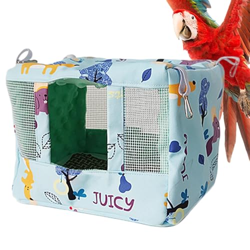 Bird Bed Cage, Cozy Snuggle Hut Breathable with Cool Mat, Waterproof Pet Tent for Cockatiel Conure & Lovebird, Soft Hanging Nest Comfort Warmth Secure, 10.24x6.69x5.91 Inches von Nkmujil