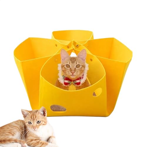 Cat Tunnel Bed, Felt Cat Donut Tunnel Nest, Detachable Hideaway, Interactive Enrichment Playground, 35x35x5cm, Cozy Sleeping Spots for Kittens and Small Pets von Nkmujil
