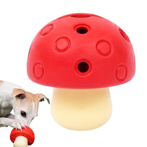 Dog Puzzle Feeder, Interactive Training Toy, Smart Leak Proof Chew Ball with Refillable, Rubber Pet Feeder for Boredom Relief Playtime, 3.46x3.62x2.56x4.88 Inches, Red, Green von Nkmujil