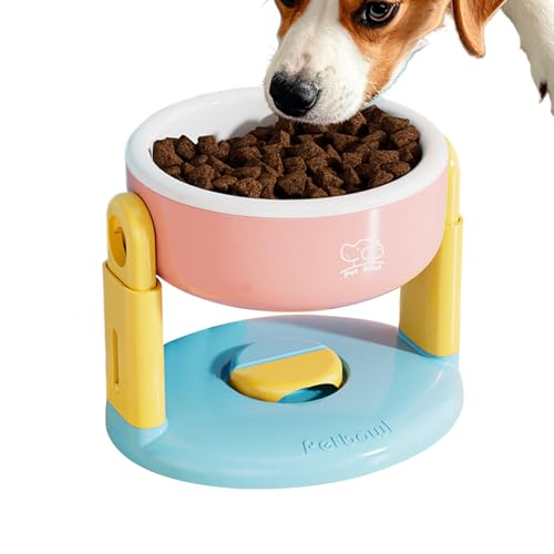 Elevated Cats Food Bowl, Raised Tilted Cat Food and Water Bowls, Anti-Vomiting Design with Suction Cup, Adjustable Height Pet Feeder for Kittens and Small Dogs, 7.48x6.3x5.71 in von Nkmujil