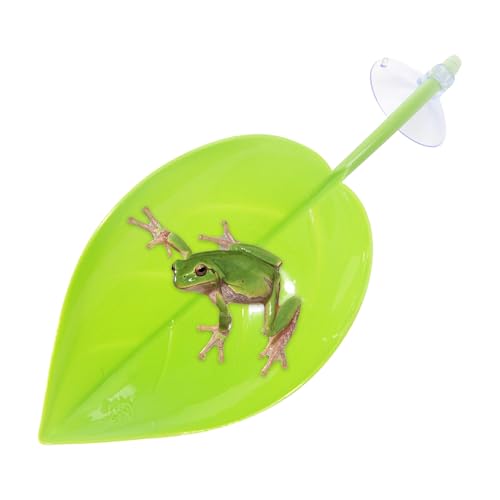 Frog Basking Ledge, Climbing Terrace | Leaf Shape Tank Accessories for Turtles Leopard Gecko Toads, Suction Cups Terrarium Decor, 7.28x2.83 inches von Nkmujil