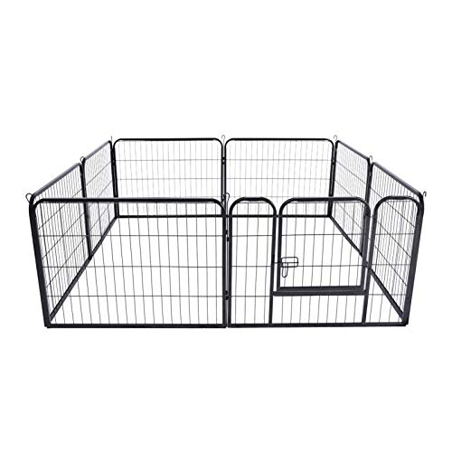 Hunde-Laufstall aus Metall, faltbarer Laufstall für Haustiere, Einzeltür, Metall-Hunde-Laufstall mit acht 61 cm großen Paneelen, Anti-Rost-Übungszaun für große, mittelgroße und kleine Haustiere Hunde-Laufstall aus Metall, faltbarer Laufstall für Haustiere, Einzeltür, Metall-Hunde-Laufstall mit acht 61 cm großen Paneelen, Anti-Rost-Übungszaun für große, mittelgroße und kleine Haustiere von Nkmujil
