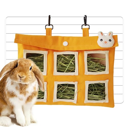 Kaninchen Heu Halter, Canvas Bunny Hay Feeder Kleintiere Futterbedarf Große Kapazität Tierfutter Aufbewahrungsbehälter Kratzfest für Chinchillas Klein Groß von Nkmujil