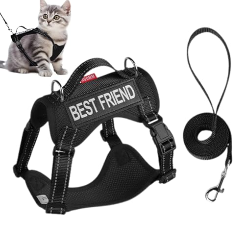 Katzengeschirr, Anti-Entkommen, verstellbares weiches Netzgeschirr, 120 g, leicht, reflektierend, Trainingshalsband für kleine, mittelgroße und große Katzen, bequemer und sicherer Haustierbedarf Katzengeschirr, Anti-Entkommen, verstellbares weiches Netzgeschirr, 120 g, leicht, reflektierend, Trainingshalsband für kleine, mittelgroße und große Katzen, bequemer und sicherer Haustierbedarf von Nkmujil