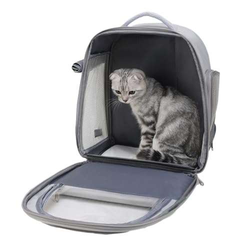 Katzentragerrucksack, Katzenrucksack, Reisetasche, belüfteter Katzenrucksack, bequeme und belüftete Tragetasche für kleine, mittelgroße Katzen, Welpen, Hunde, Reisen, Wandern, Spazierengehen, Camping Katzentragerrucksack, Katzenrucksack, Reisetasche, belüfteter Katzenrucksack, bequeme und belüftete Tragetasche für kleine, mittelgroße Katzen, Welpen, Hunde, Reisen, Wandern, Spazierengehen, Camping von Nkmujil