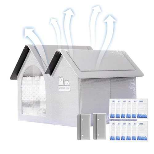 Klimatisierte Hundehütte, kühlendes Hundehaus, Katzenhaus im Freien, wasserdicht, PVC, faltbar, Hundehütte für kleine bis große Hunde, für Terrassen, Hinterhöfe, Decks, Hof Klimatisierte Hundehütte, kühlendes Hundehaus, Katzenhaus im Freien, wasserdicht, PVC, faltbar, Hundehütte für kleine bis große Hunde, für Terrassen, Hinterhöfe, Decks, Hof von Nkmujil