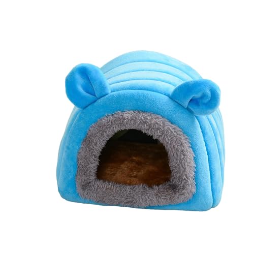 Nkmujil Gemütliches Hamsterbett, weiches Hamsterhaus, Kleintier-Schlafnest, warmes Plüsch-Winter-Haustierhaus 6,69 x 6,69 x 5,91 für Papageien, Igel, Hamster (Blau, , Grau) von Nkmujil