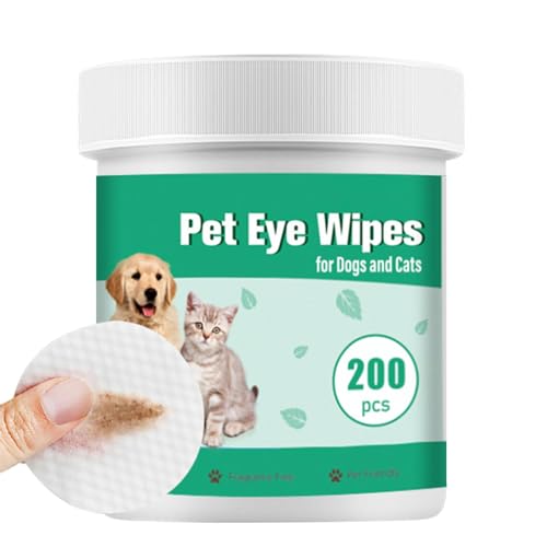 Pet Eye Wipes – 200 Stück Augenwaschpads für Hunde – Reisegröße, weiche Hundeaugenpflege und Augenspülung für sanfte Reinigung der Augen, verhindert Tränenflecken Pet Eye Wipes – 200 Stück Augenwaschpads für Hunde – Reisegröße, weiche Hundeaugenpflege und Augenspülung für sanfte Reinigung der Augen, verhindert Tränenflecken von Nkmujil