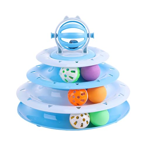 Plattenspieler Katzenball Spielzeug, Haustier Katze Drehteller Ball, 4 Etagen Tower Katzenspielzeug, Indoor Cat Ball Spielzeug, Outdoor Cat Ball Spielzeug, Haustier Katze Übung Spielzeug, Mental Plattenspieler Katzenball Spielzeug, Haustier Katze Drehteller Ball, 4 Etagen Tower Katzenspielzeug, Indoor Cat Ball Spielzeug, Outdoor Cat Ball Spielzeug, Haustier Katze Übung Spielzeug, Mental von Nkmujil