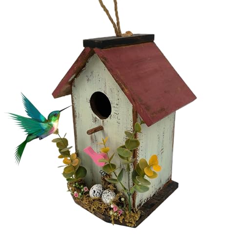 Vogelhäuser für draußen – hängbares süßes Vogelhaus aus für den Außenbereich – dekorative Gartendekoration, schützender multifunktionaler Vogelkäfig für den Außenbereich, Terrasse, Garten, Park von Nkmujil