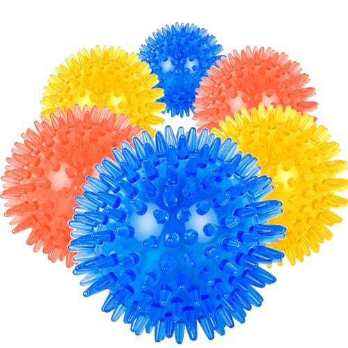 Nlmskzzy Hundespielzeug, Hundebälle für kleine und mittelgroße Hunde, saubere Zähne und Training, quietschende Bälle (3 Packungen) (6 Packungen) von Nlmskzzy
