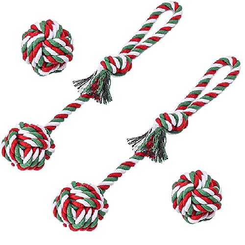 Nlmskzzy Kauspielzeug für Hunde, Seil-Hundeball für kleine Hunde und mittelgroße Hunde, gegen Langeweile und Stimulierung der Zahnreinigung, Zahnfleischmassage, Zerren, Weihnachtsball, Seilspielzeug, Nlmskzzy Kauspielzeug für Hunde, Seil-Hundeball für kleine Hunde und mittelgroße Hunde, gegen Langeweile und Stimulierung der Zahnreinigung, Zahnfleischmassage, Zerren, Weihnachtsball, Seilspielzeug, von Nlmskzzy