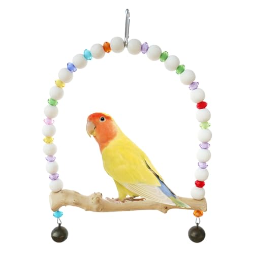 Nlrlo Papageien-Sitzstange, Vogelsitzstange – Vogelkäfig-Sitzstange aus , stehende Schaukel, Kauzubehör, Occain-Käfig-Hängematte, Schaukel, Spielzeug, Regenbogen-Schaukelbrücke, Hängematte, von Nlrlo