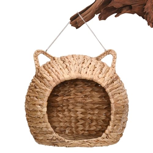 Rattan-Katzenhausbett – Weiden-Katzenhaus, handgefertigtes Stroh-Katzenbett, hängendes Katzenhaus | Weidenkatzenhaus natürliches Design, leichtes und hängbares Katzenhaus aus geflochtenem Rattan, Rattan-Katzenhausbett – Weiden-Katzenhaus, handgefertigtes Stroh-Katzenbett, hängendes Katzenhaus | Weidenkatzenhaus natürliches Design, leichtes und hängbares Katzenhaus aus geflochtenem Rattan, von Nlrlo