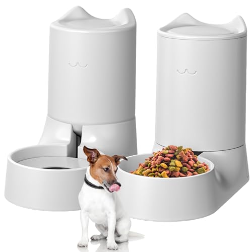 Nmbol Automatischer Futterspender für kleine und mittelgroße Haustiere,Reisefutterspender und Wasserspender für Hunde,Katzen,Haustiere,Wasserspender für Mittelgroße Haustiere,PP-Material von Nmbol