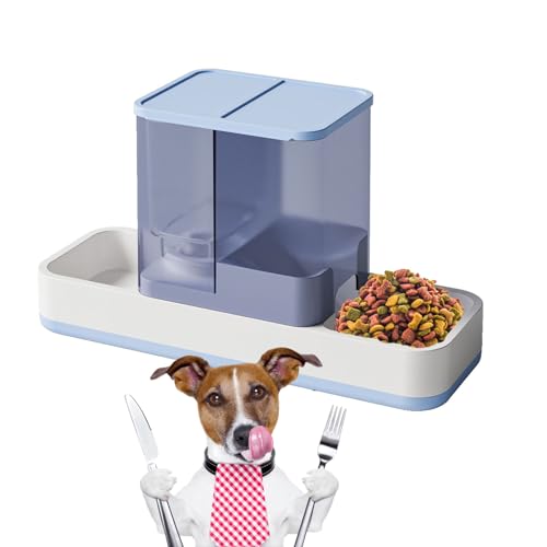 Nmbol Automatischer Futterspender und Wasserspender,Pet Futterspender und Wasserspender für Katzen und Hunde,2 in 1 Schwerkraftfutter- und Wassernapf-Set für Katzen,Futterautomat Katze Set von Nmbol