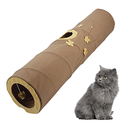 Nmkeqlos Tunnel für Katzen, Kätzchentunnel | Tunnelröhrenspielzeug für interaktiven Indoor-Spaß | Guckloch-Tunnel-Röhrenspielzeug, Spieltunnel, Katzenversteck, zusammenklappbares von Nmkeqlos