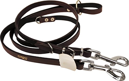 HUNDELEINE, Leine, 200cm/12mm, Echt LEDER, Braun, 3xVerstellbar (17-3-3-20) von No-Name
