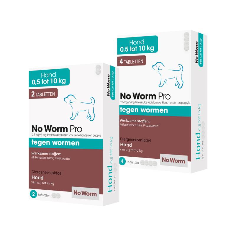 No Worm Pro Hond (kleiner Hund und Welpen) - 4 Tabletten von No Worm