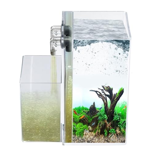 NoClean Aquariums Selbstreinigendes Aquarium-Set, Deckel, Wasserfall-Becken, 2,5 Gallonen Aquarium von NoClean Aquariums