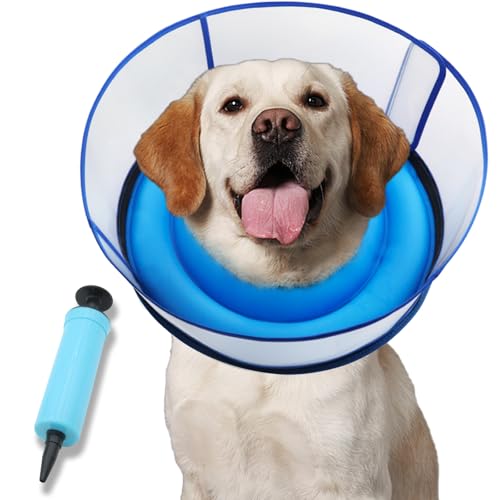 NoarWin Verbessertes aufblasbares Hundekegelhalsband (XL, Blau) von NoarWin