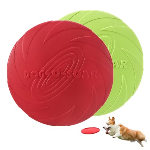 Noaxylic 2 Stück Hundefrisbees, Haustier Spielzeug Hund Fliegen Scheiben, Wiederverwendbar Soft Trainings Discs Hund, Haustier-Frisbee, Leichtes Flying Disc Dog für Dog Werfen, Spielen und Fangen Noaxylic 2 Stück Hundefrisbees, Haustier Spielzeug Hund Fliegen Scheiben, Wiederverwendbar Soft Trainings Discs Hund, Haustier-Frisbee, Leichtes Flying Disc Dog für Dog Werfen, Spielen und Fangen von Noaxylic