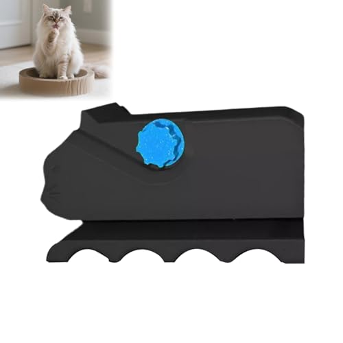 Noaxylic Kartonschneider für Katzenkratzbretter, 3D Gedruckter Kartonschneider, Cardboard Cutter Kätzchenförmiges, Kartonstreifen Strip Cutter für DIY Katzenbetten (Schwarz) von Noaxylic
