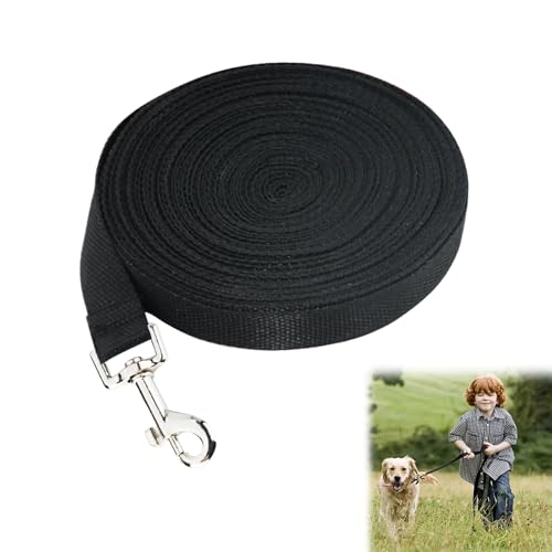 Noaxylic Schleppleine für Hunde, 10m Schleppleine Stark & Robust, Hundeleine mit Handschlaufe und Metall Karabiner, Trainingsleine für Kleine Mittlere und Große Hunde (Schwarz) von Noaxylic