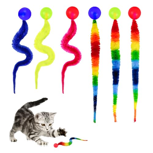 Noaya Bunte Wurm-Katzenspielzeuge – Wackel-Katzenbälle, Katzenspielzeug für Indoor-Katzen, interaktives Katzenspielzeug, pelziger Schwanz, Kätzchenspielzeug für Indoor-Katzen, lustiges Übungs- und Noaya Bunte Wurm-Katzenspielzeuge – Wackel-Katzenbälle, Katzenspielzeug für Indoor-Katzen, interaktives Katzenspielzeug, pelziger Schwanz, Kätzchenspielzeug für Indoor-Katzen, lustiges Übungs- und von Noaya