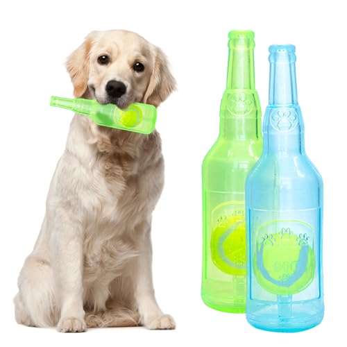 Noaya Quietschendes Hundespielzeug – Kunststoff-Flaschenspielzeug für Hunde mit Tennisball, Kauspielzeug für Langeweile, interaktives Hundespielzeug für kleine, mittelgroße Hunde, Indoor/Outdoor Noaya Quietschendes Hundespielzeug – Kunststoff-Flaschenspielzeug für Hunde mit Tennisball, Kauspielzeug für Langeweile, interaktives Hundespielzeug für kleine, mittelgroße Hunde, Indoor/Outdoor von Noaya