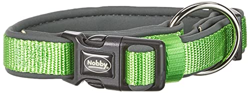 Nobby Halsband Classic Preno, neon grün / grau L: 20-30 cm, B: 15/20 mm, 1 Stück von Nobby