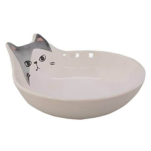 Nobby Katzen Keramik Schale Kato, weiß, Ø 12 x 5,5 cm, 0,15 l, 1 Stück von Nobby