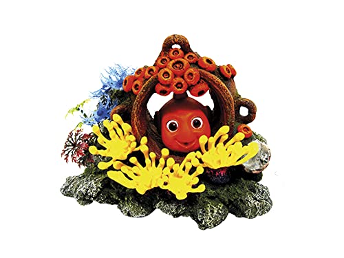Nobby Aqua Ornaments FISCH IM KRUG mit Pflanzen, 15,5 x 11,3 x 11,5 cm, 1 Stück von Nobby