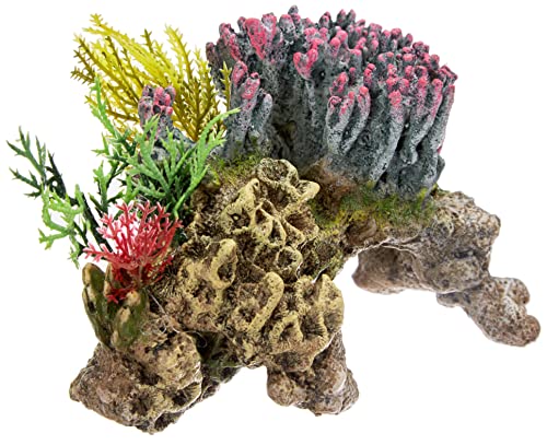 Nobby Aqua Ornaments KORALLE mit Pflanzen, 15,5 x 9 x 10,5 cm, 1 Stück von Nobby