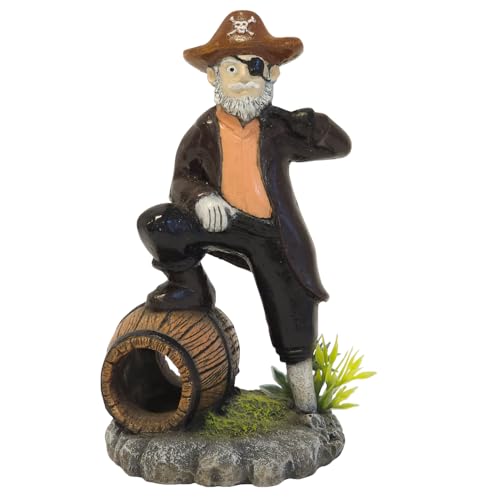 Nobby Aqua Ornaments Pirat mit Pflanzen 8,2 x 7,7 x 14,7 cm von Nobby